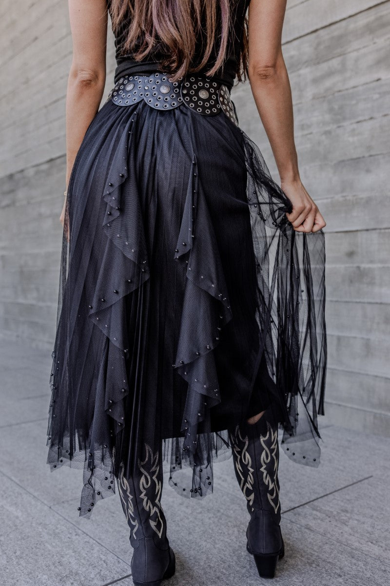 Tulle Skirt With Pearl Detail