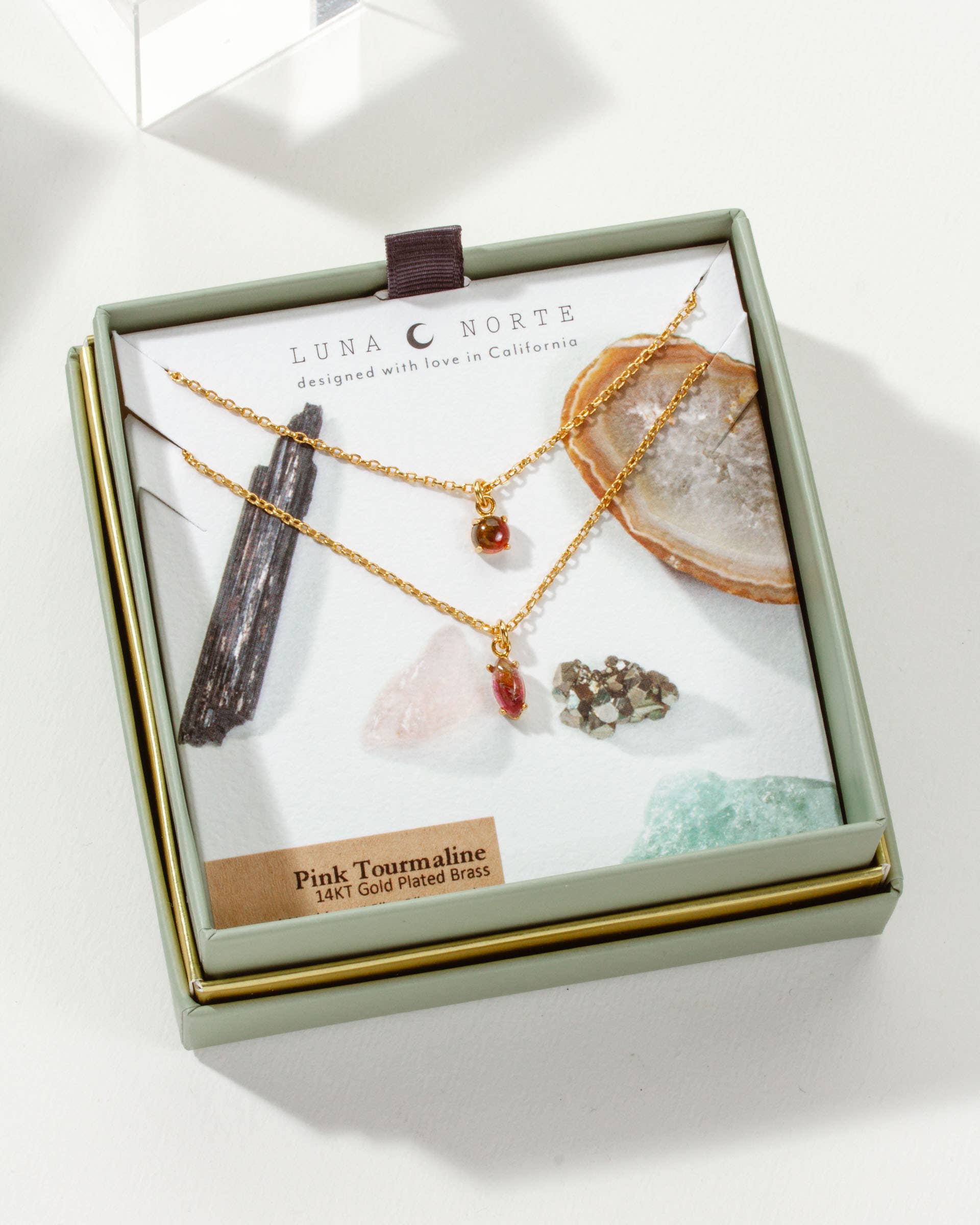 Luna Norte - Four Letter Word Necklace - Pink Tourmaline