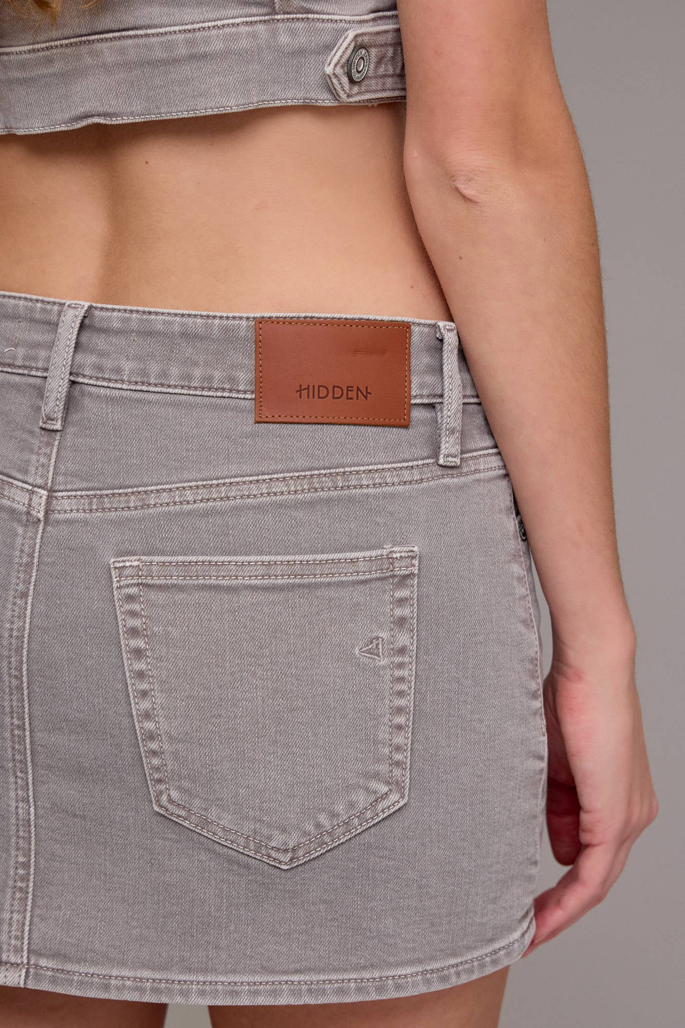 Hidden Jeans - Gravel Long Low Rise Micro Mini Skirt