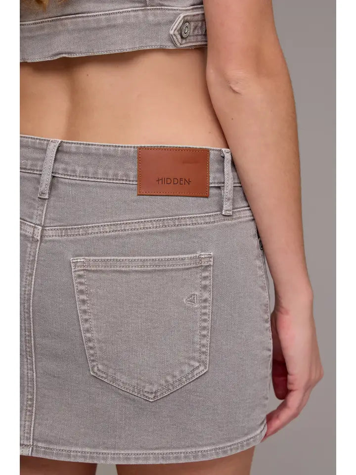 Gravel Long Low Rise Micro Mini Skirt