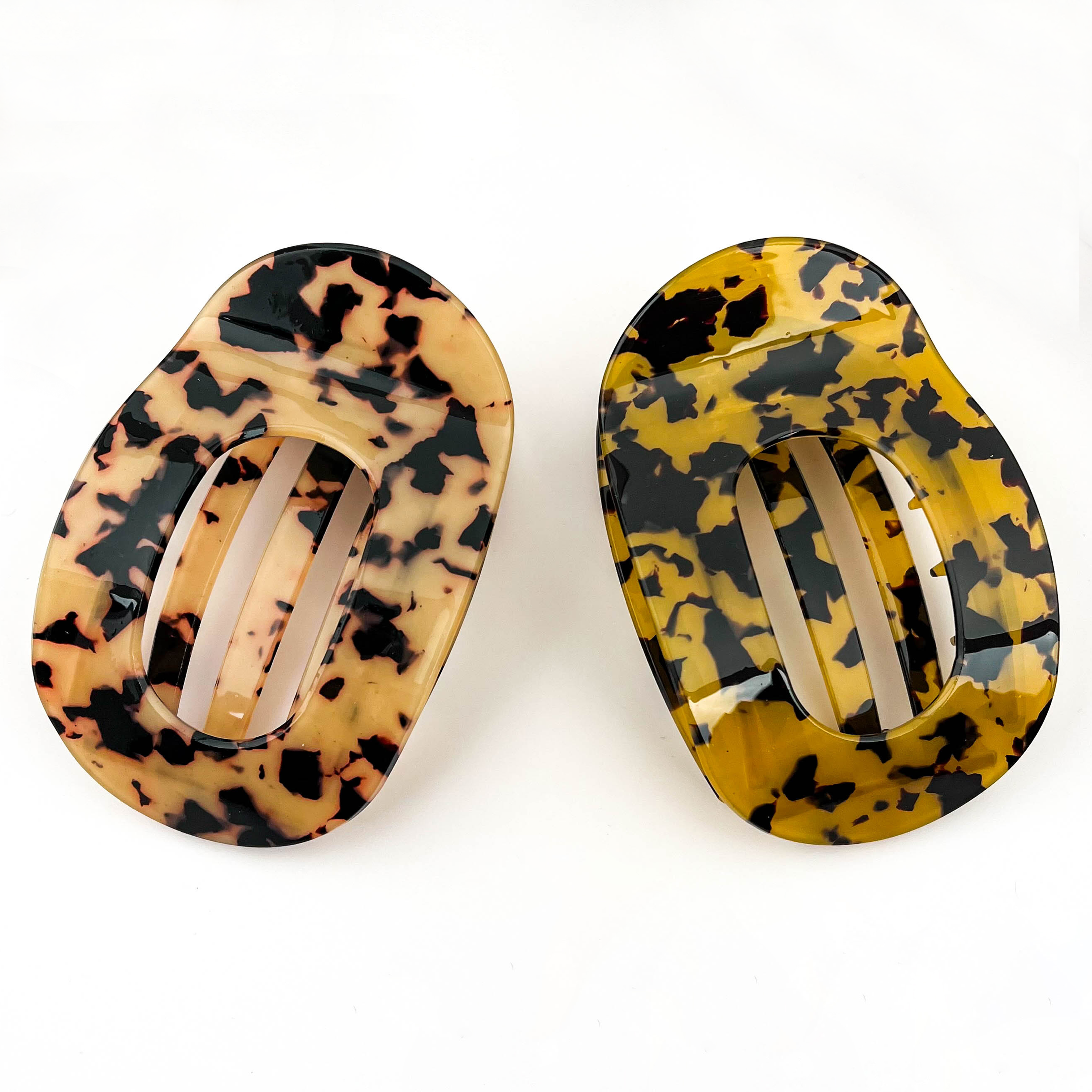 SoapElenGlen - Elegant Flat Oval Hair Clip, Classic Hair Barrette