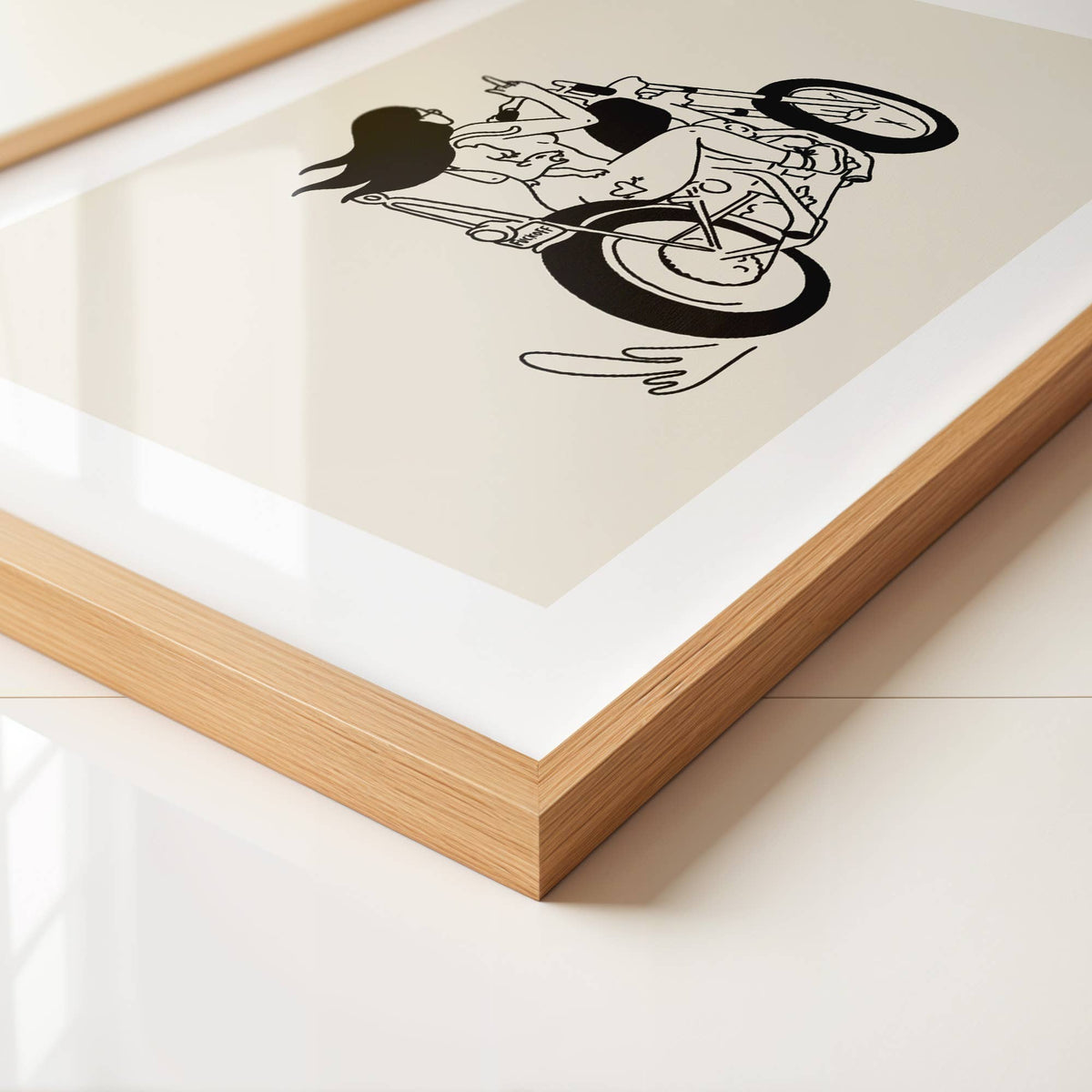 Tumbleweed Design Studio - Biker Chick Minimal Art Print Retro Vintage Home Decor