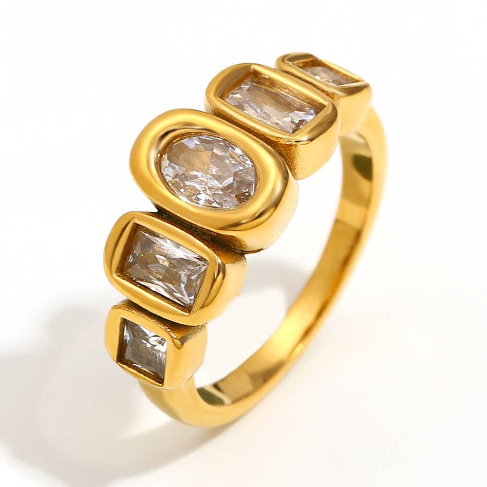 Dipped Shop - Simple Geometric Bezel-Set Zircon