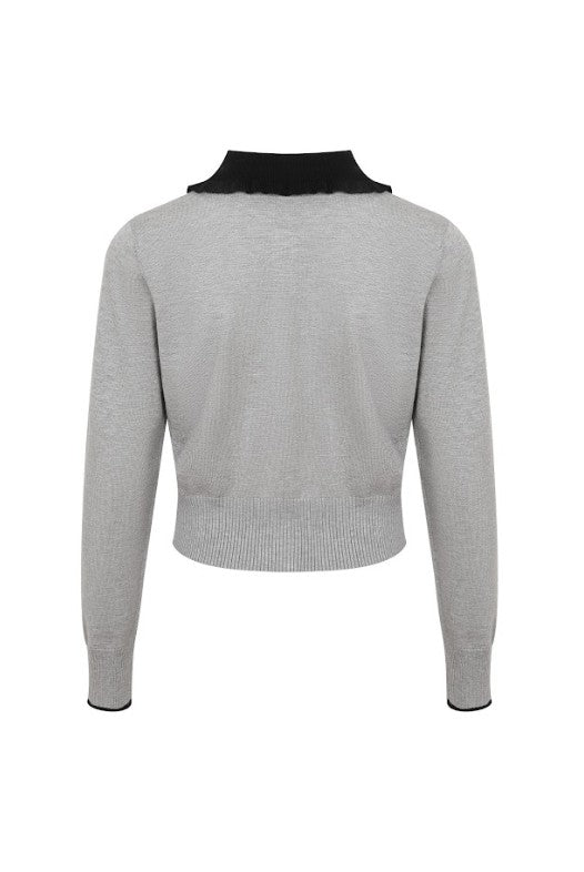 Julie Prep Cardigan With Collar