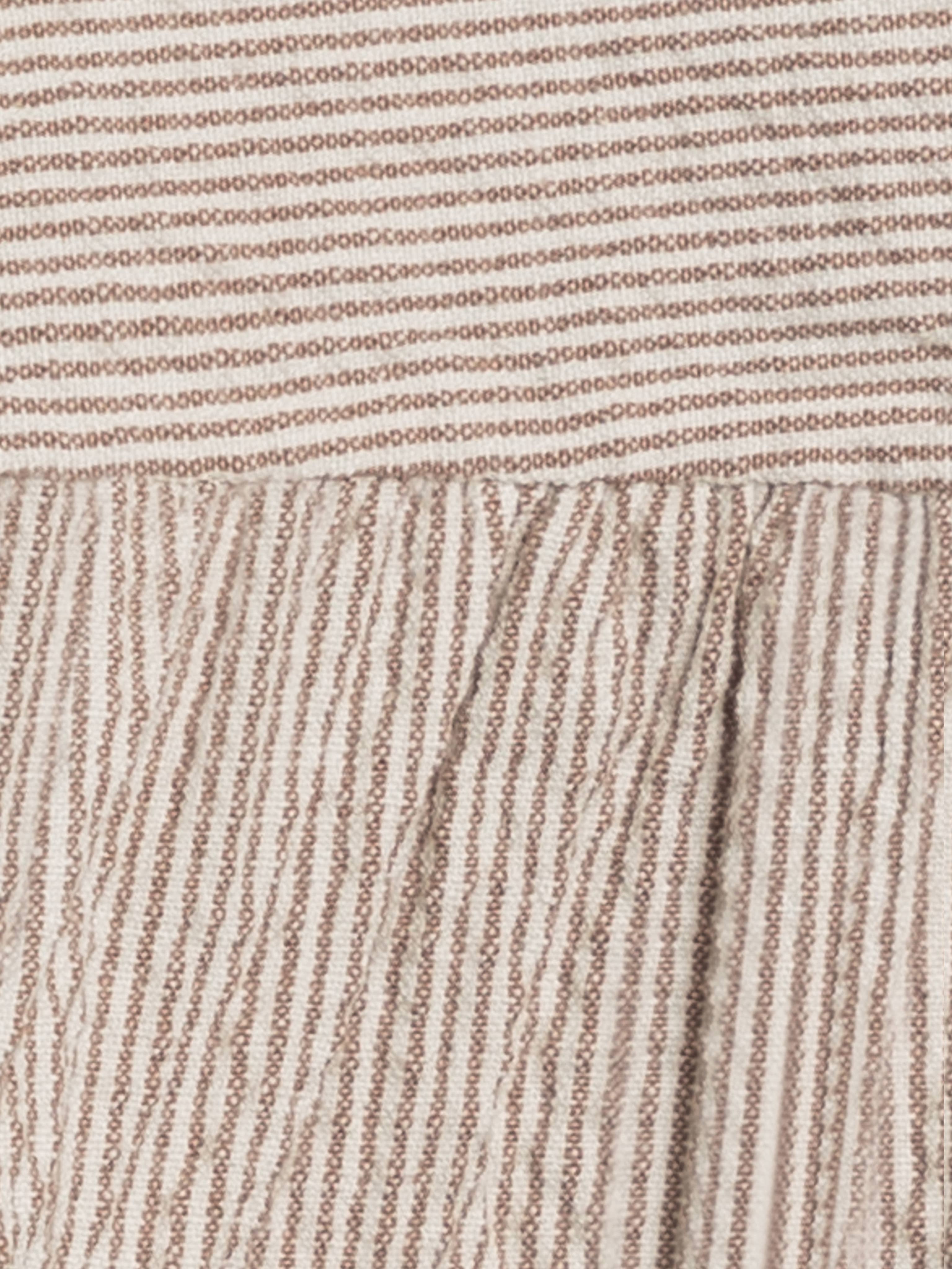 Colored Organics - Organic Grace Seersucker Peplum Top - Shore Stripe / Truffle