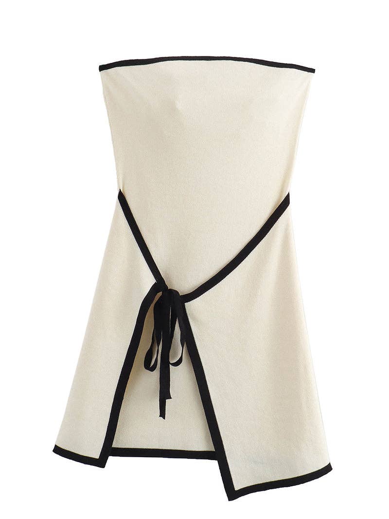AZSHOP Trading LLC - Strapless Tie-Front Mini Dress
