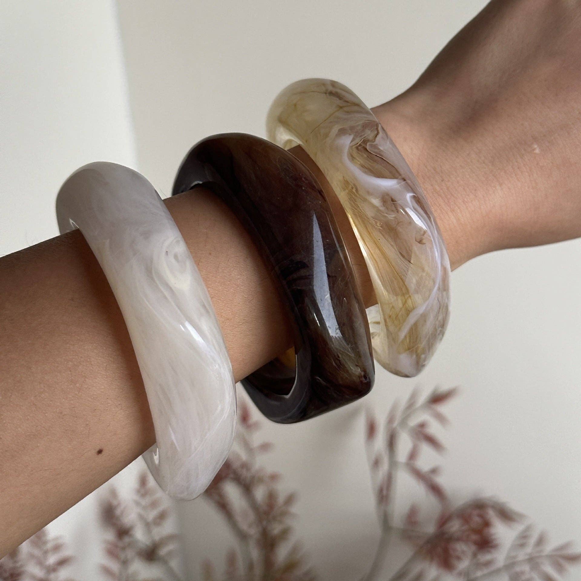 Dipped Shop - Irregular Acrylic Resin Bangle Bracelets MK2PPPO6W6JBR304