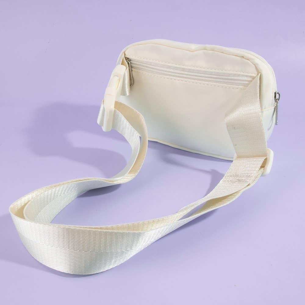 Collections by Fame Accessories - Fuzzy Glitter Bride Crossbody Bag