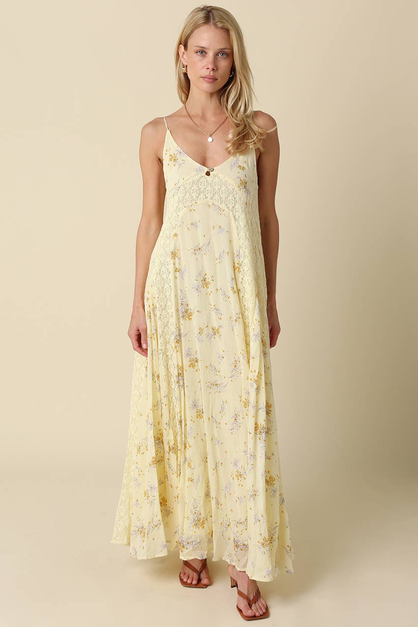 Rachael Floral Open-Back Maxi Dress