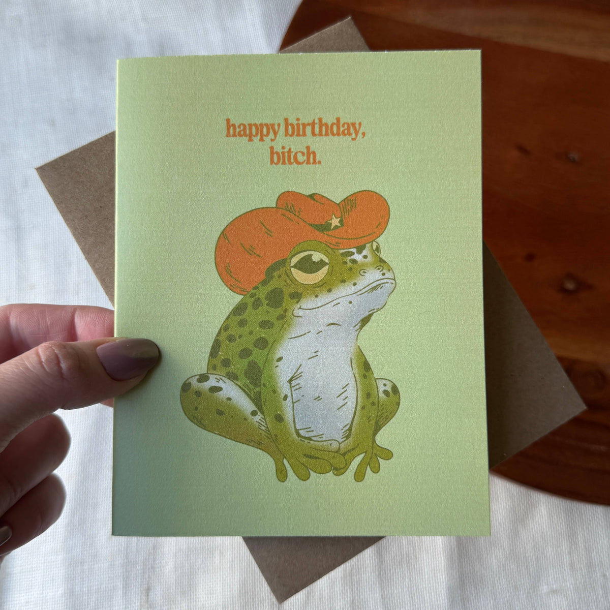 Big Moods - "Happy birthday, bitch" Cowboy Frog Birthday Card