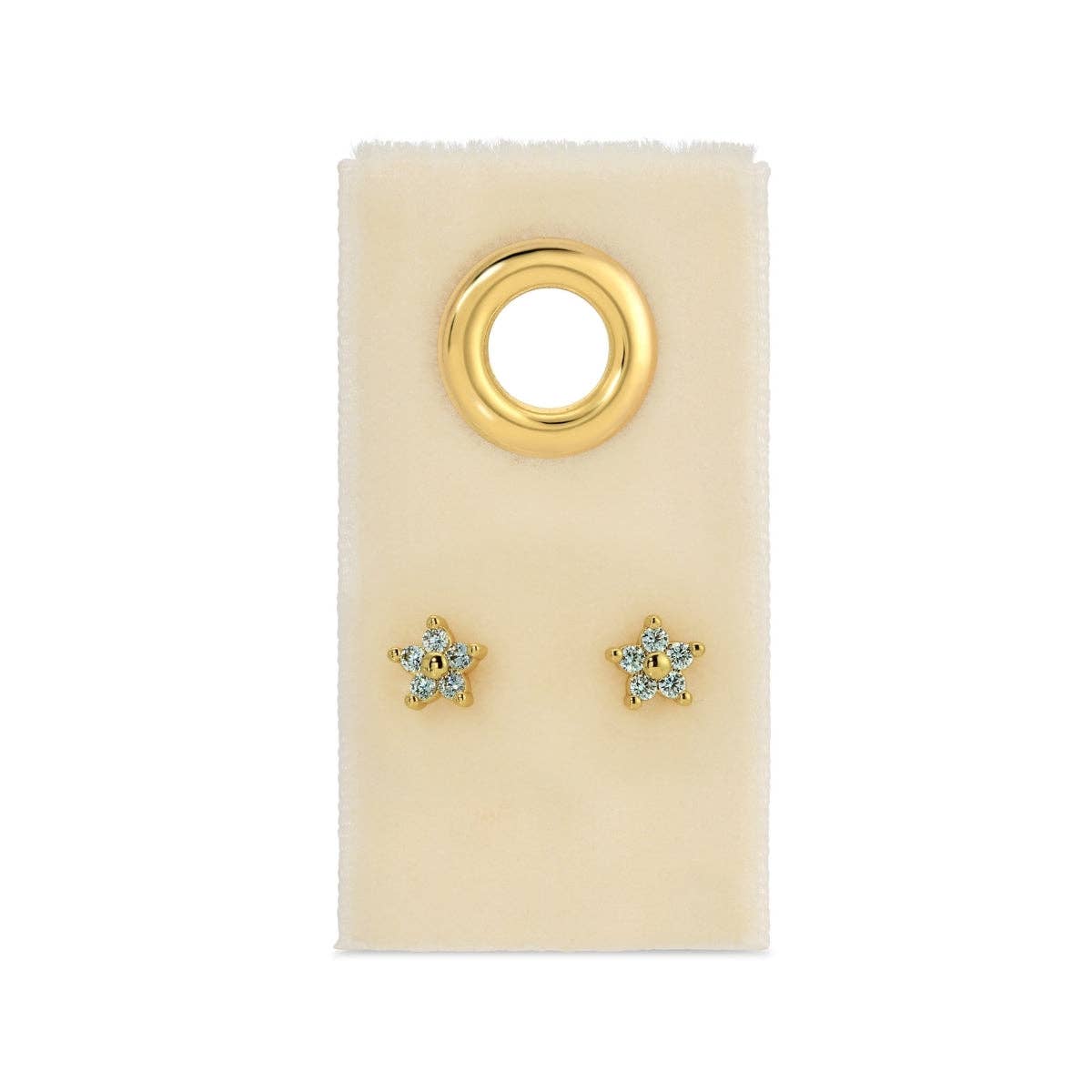Splendid Iris - Delicate Flower Studs on Velvet Tag