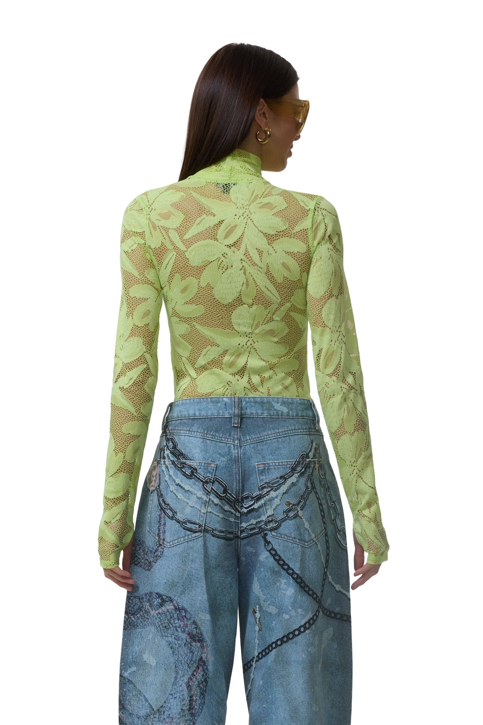 AFRM - Zadie Crochet Lace Top - Lime Essence