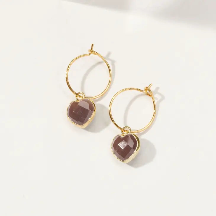 Luna Norte - Conversation Heart Hoop Earrings-