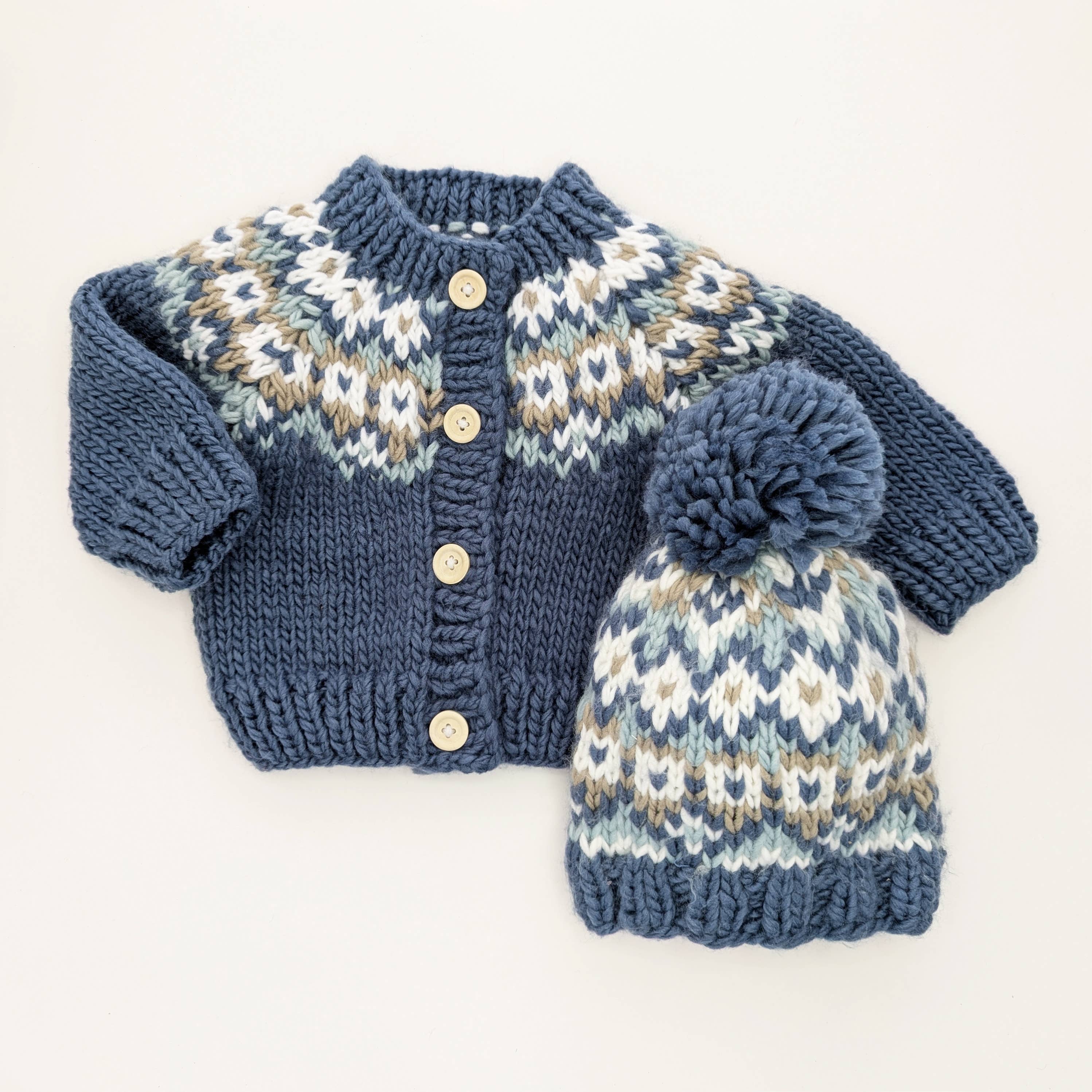Huggalugs - Fairisle Slate Cardigan Sweater for Baby & Toddler