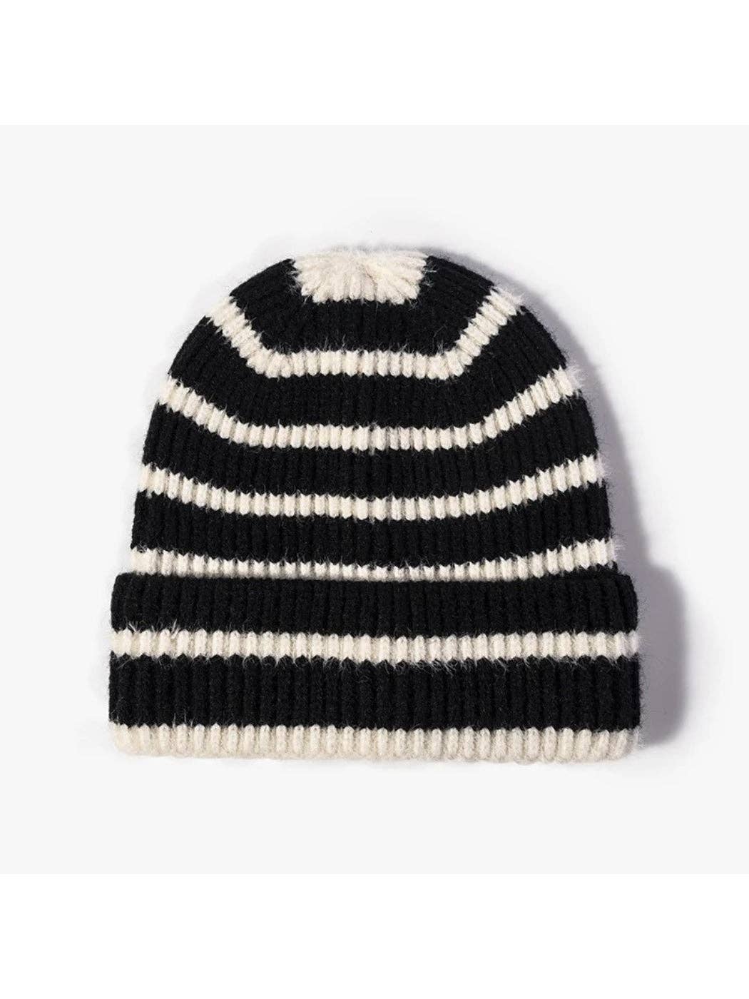Funkyrel® Atzbranding Limited - Haila - Striped Roll-Edge Knit Beanie