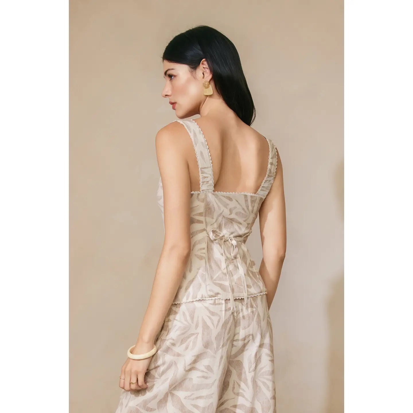 Driftwood Dreams Lace Trim Folder Over Tank Top