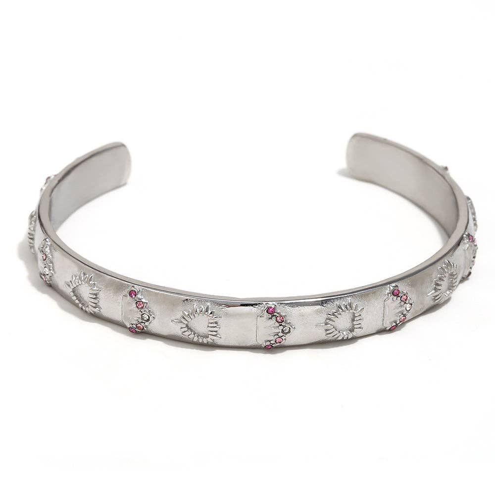 Surprise Tarot Style 18K Gold Plated S.Steel Cuff Bangle