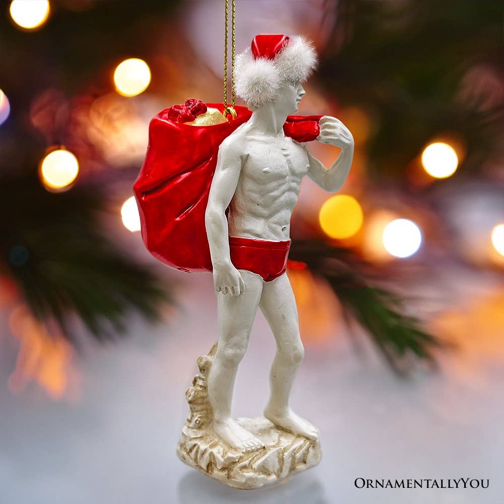 OrnamentallyYou - Festive Statue of David Ornament, Unique Italian Renaissance