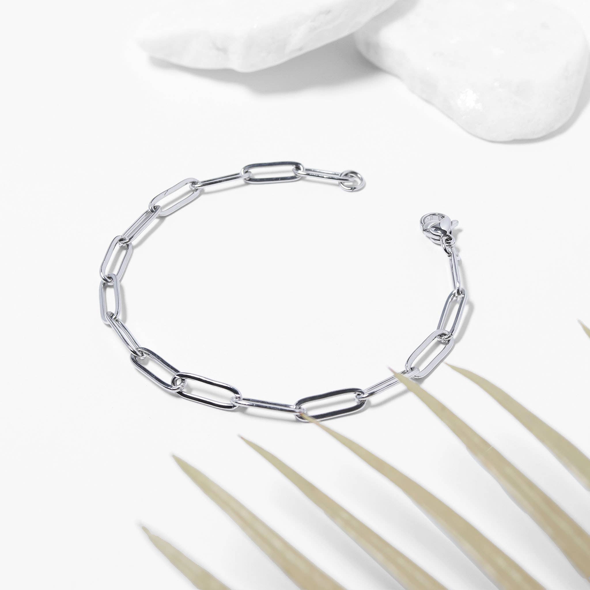 WJW - Stainless Steel Paperclip Chain Bracelet
