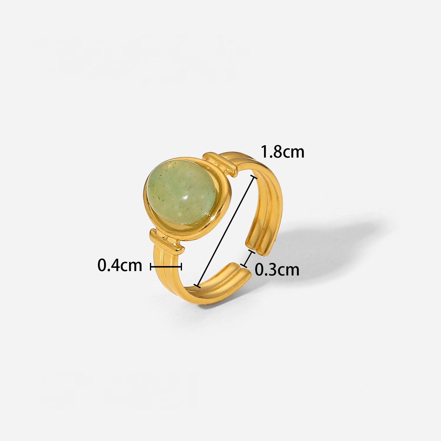 Mio Queena - 18K Gold-plated Stainless Steel Inlaid Stone Rings - FGS/CS