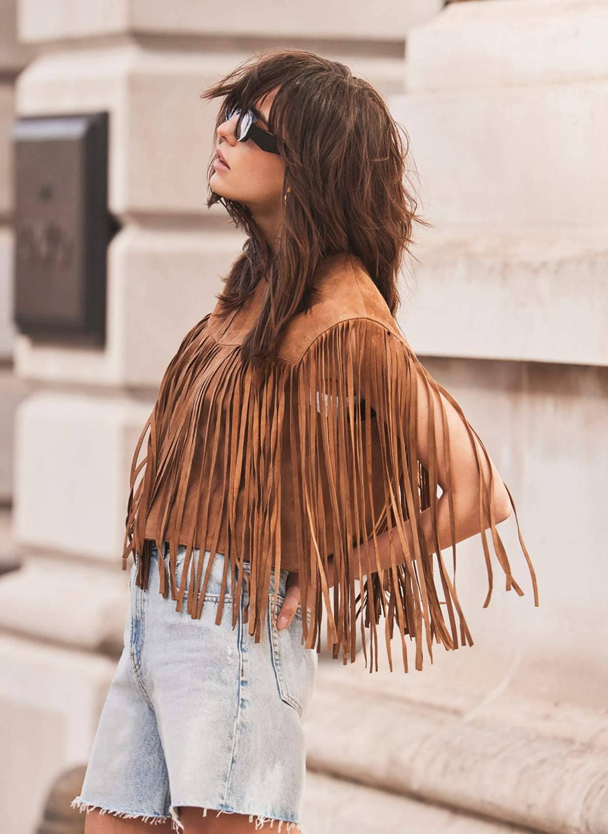Faux Deerskin velvet solid color short vest