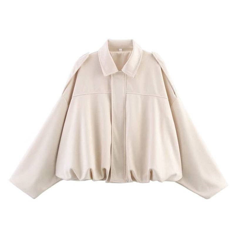 Sheer Trend - Pure Suede Notch Collar Jacket