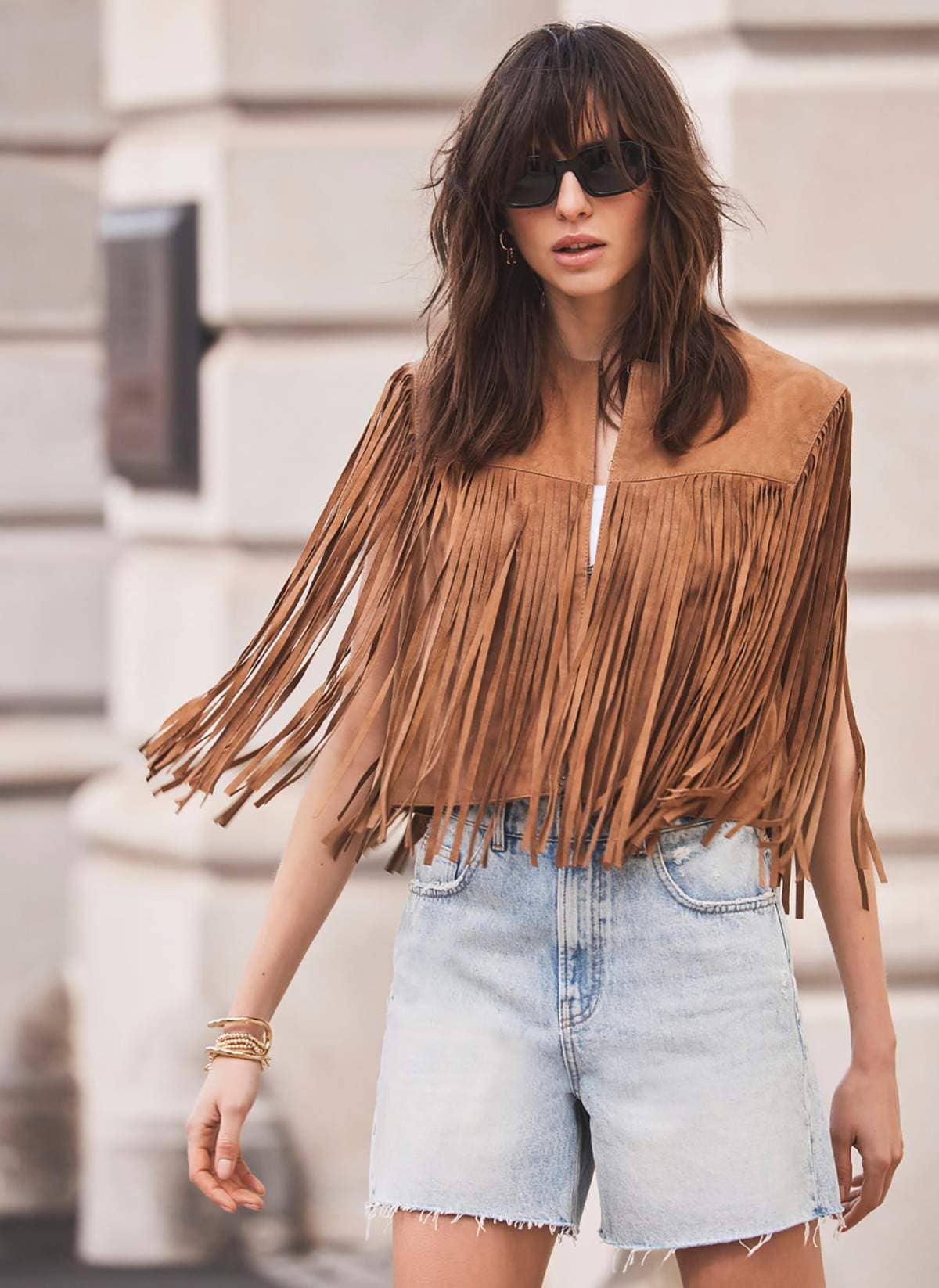 Faux Deerskin velvet solid color short vest