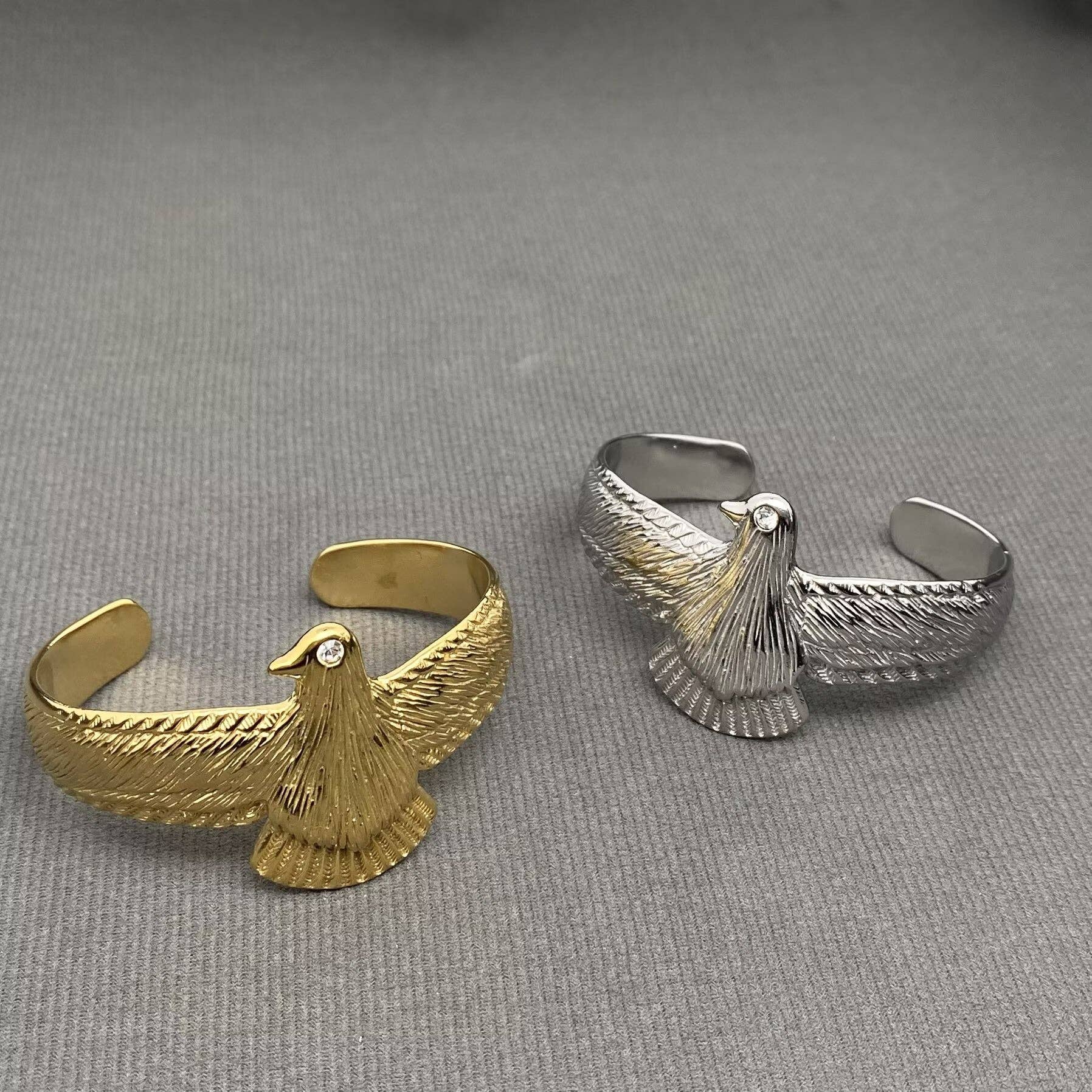 Mio Queena - Egyptian Divine Bird 18K Gold Plated S.Steel Cuff - FGS