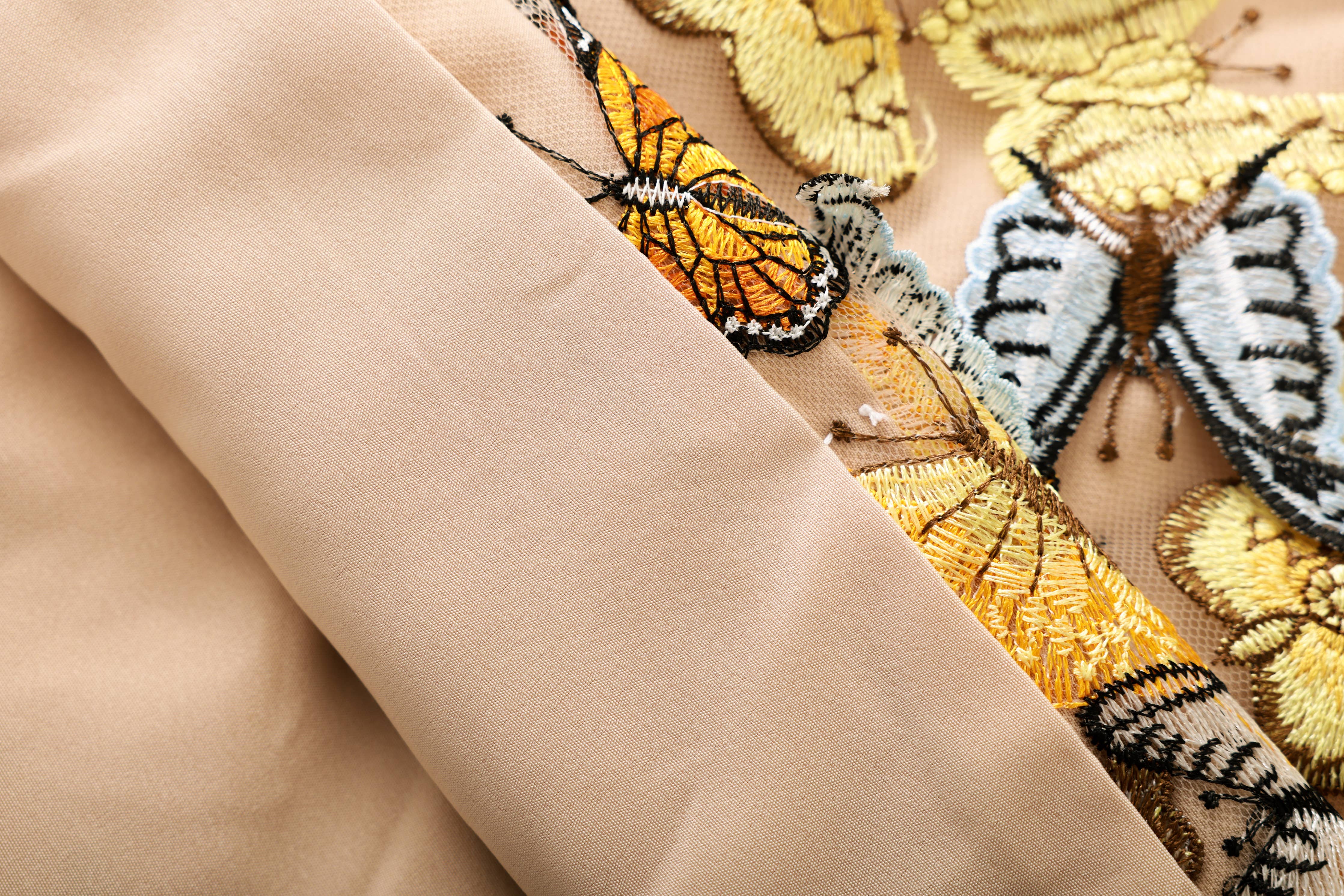 Productseeker - PS14 3D Butterfly Embroidered Strapless Mini Party Dress