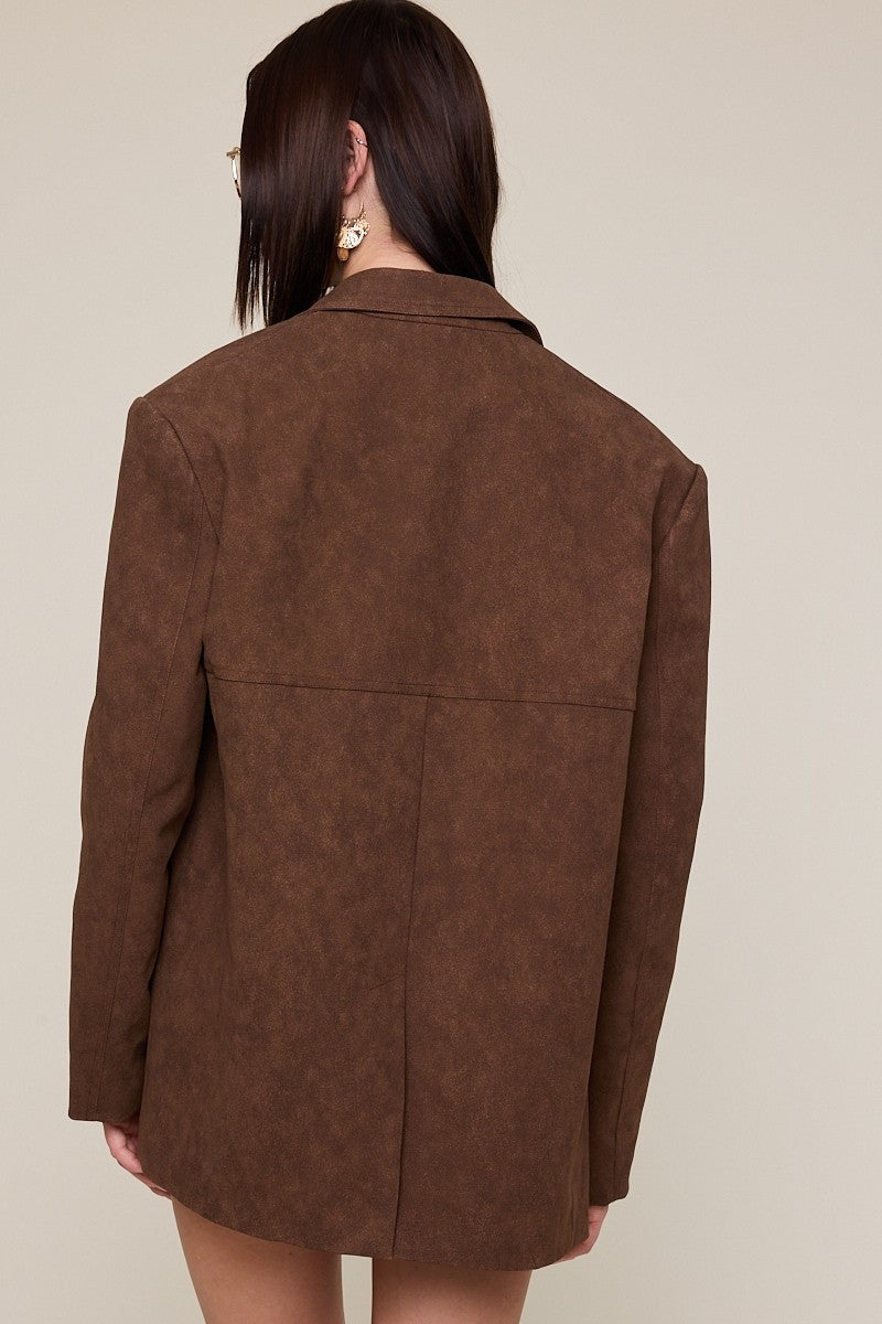 Double Buttons Oversized Jacket