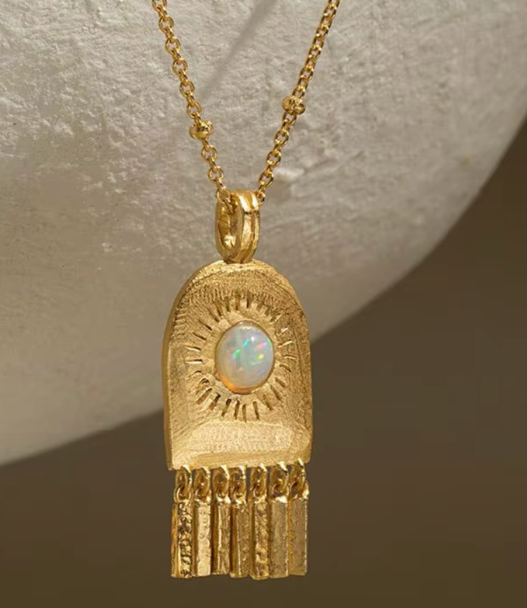 HoopLa - Sol Fringe- Opal Open Door Amulet Necklace