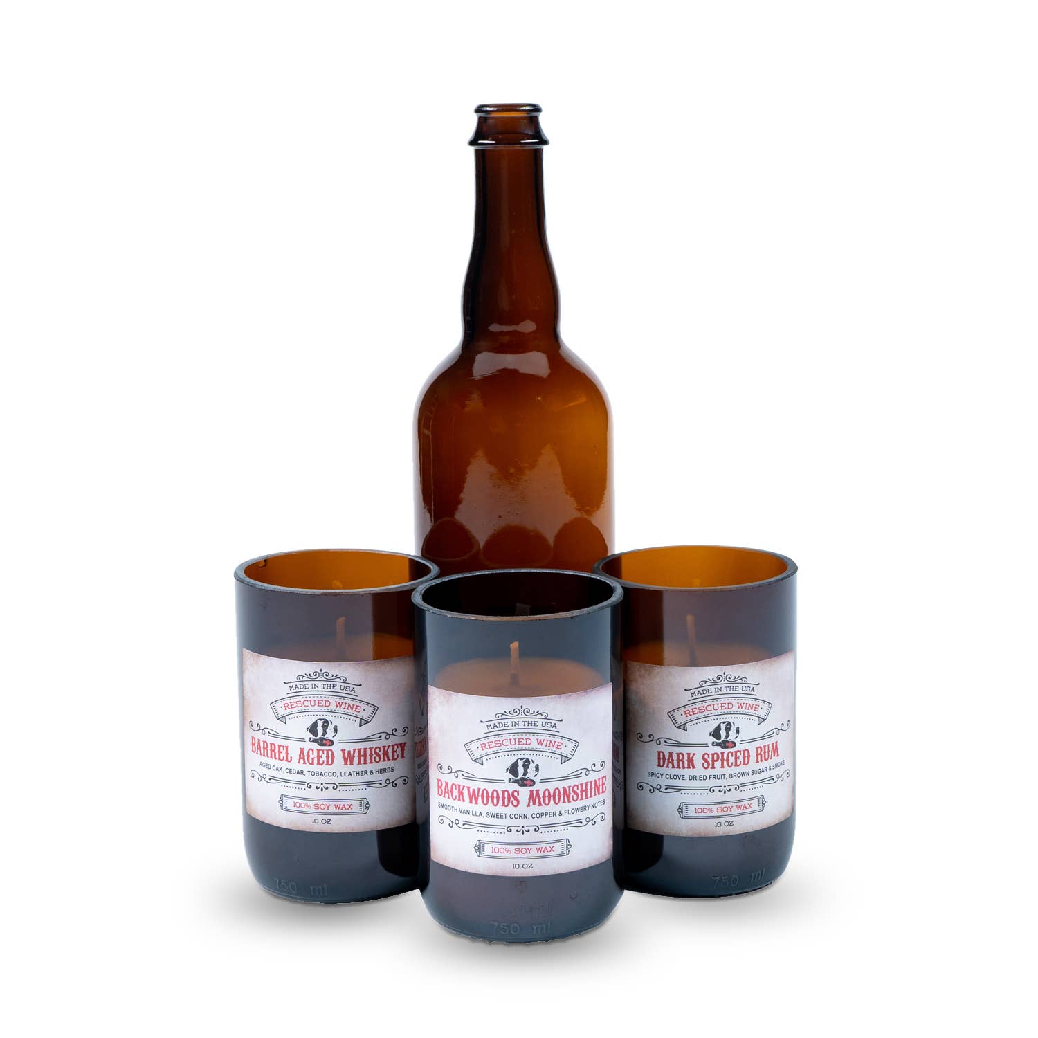 Rescued Wine Candles - Santa's Reserve Soy Candle - Spirits - Christmas Candle -ECO