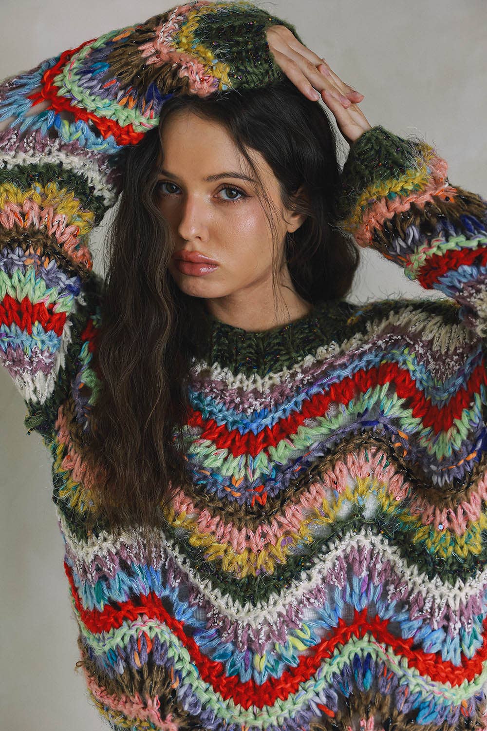 blisblis - HAND KNIT MULTICOLOR SWEATER T0026