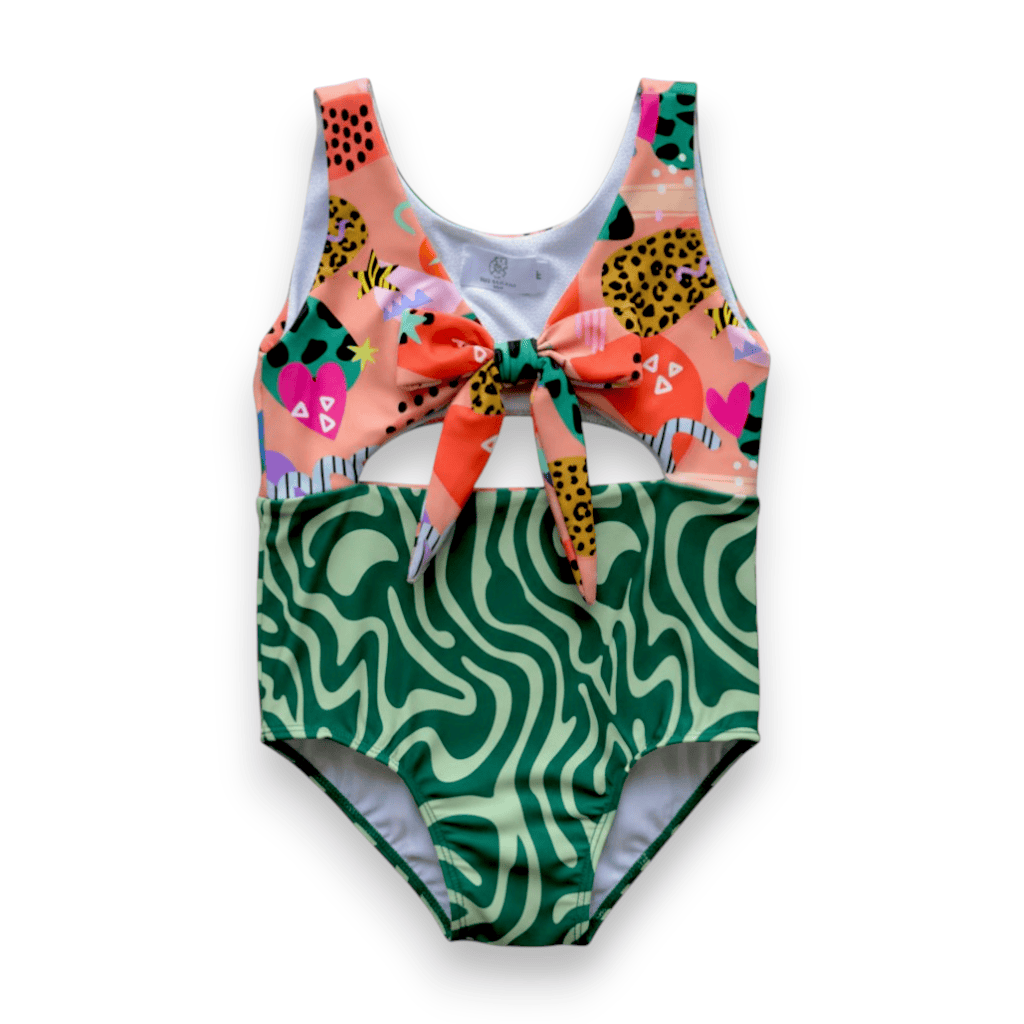 Best Day Ever Kids - Kids Bow Swimsuit – Mixed Tape / Trippy Tide