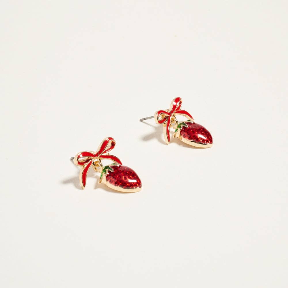 Designature New York - Summer Tropical Fruit Ribbon Bow Post Earrings