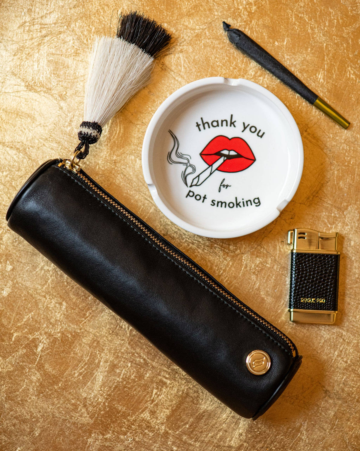 Rogue Paq - Porcelain Ashtray: Thank You for P0t Smoking