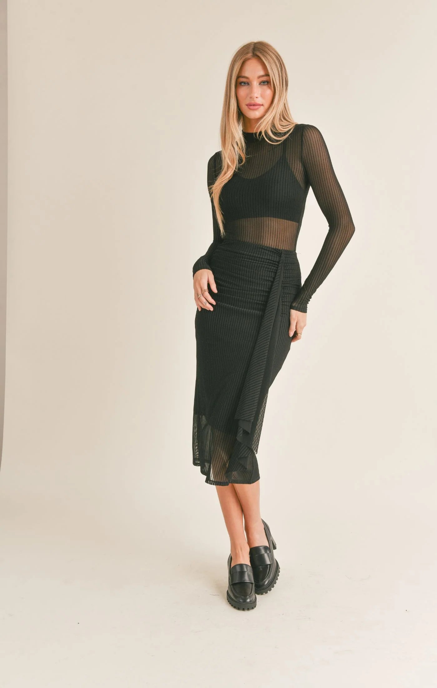 LADY RUCHED MIDI SKIRT