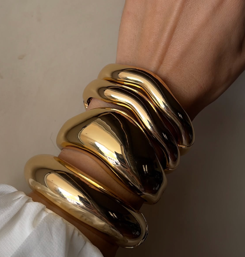 HoopLa - Editorial Hinge Bracelets 14K Gold PVD- Recycled