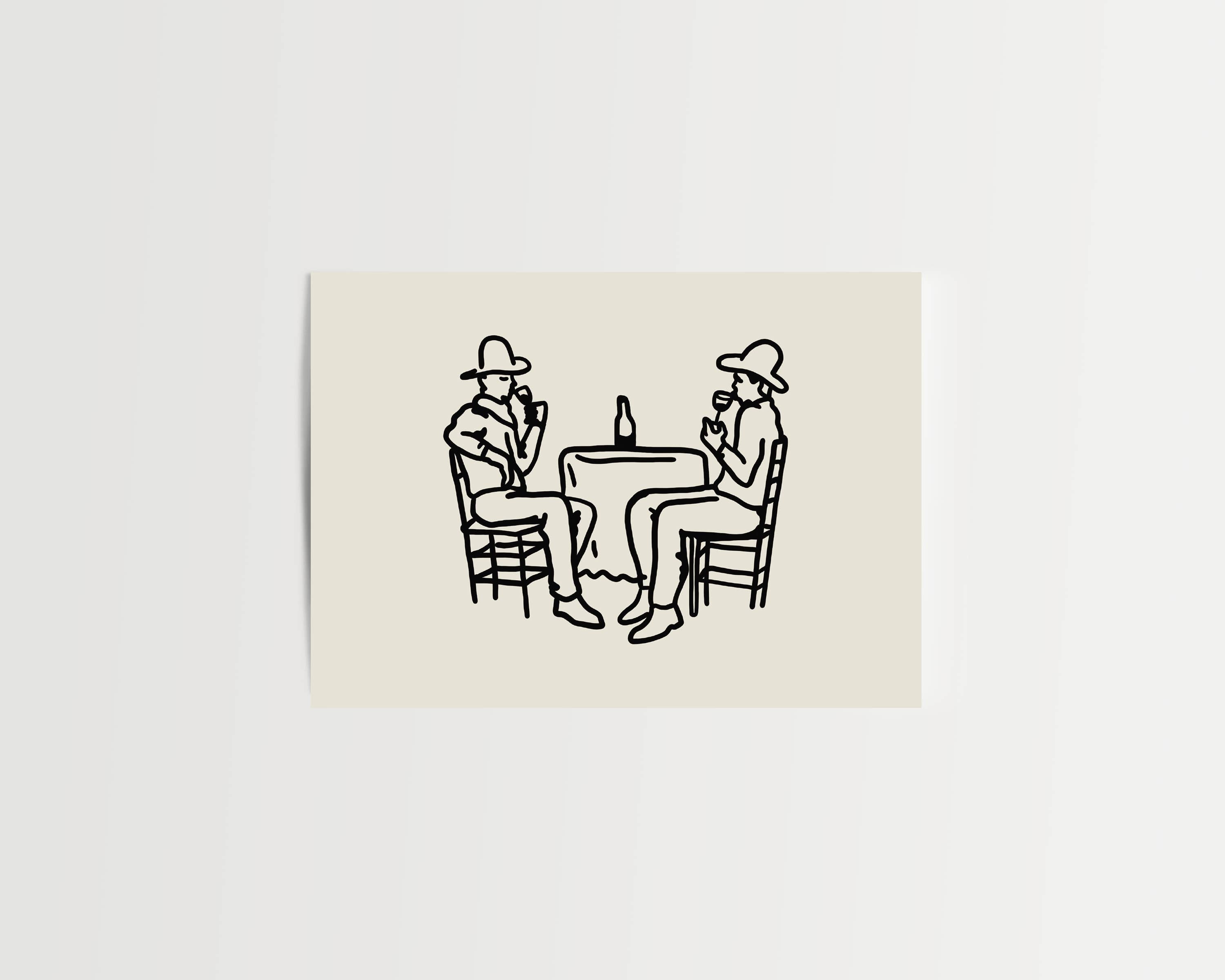 Tumbleweed Design Studio - Cowboys & Wine Western Art Print Retro Vintage Home Decor