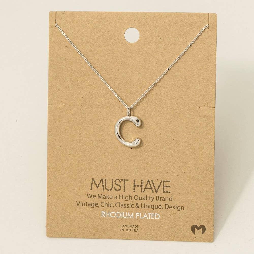 Fame Accessories - Gold Dipped Bubble Letter Pendant Necklace
