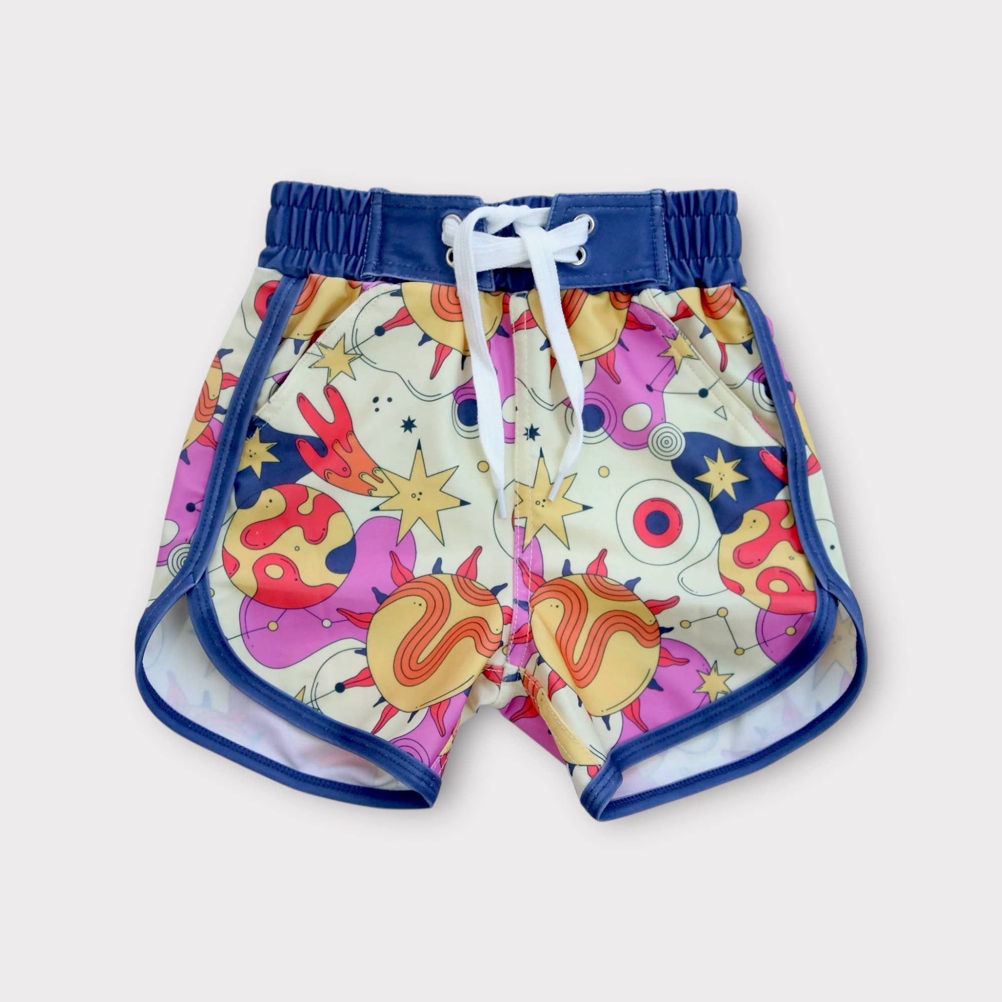 Best Day Ever Kids - Galactic Groove Kids Board Short | Retro Swim Shorts