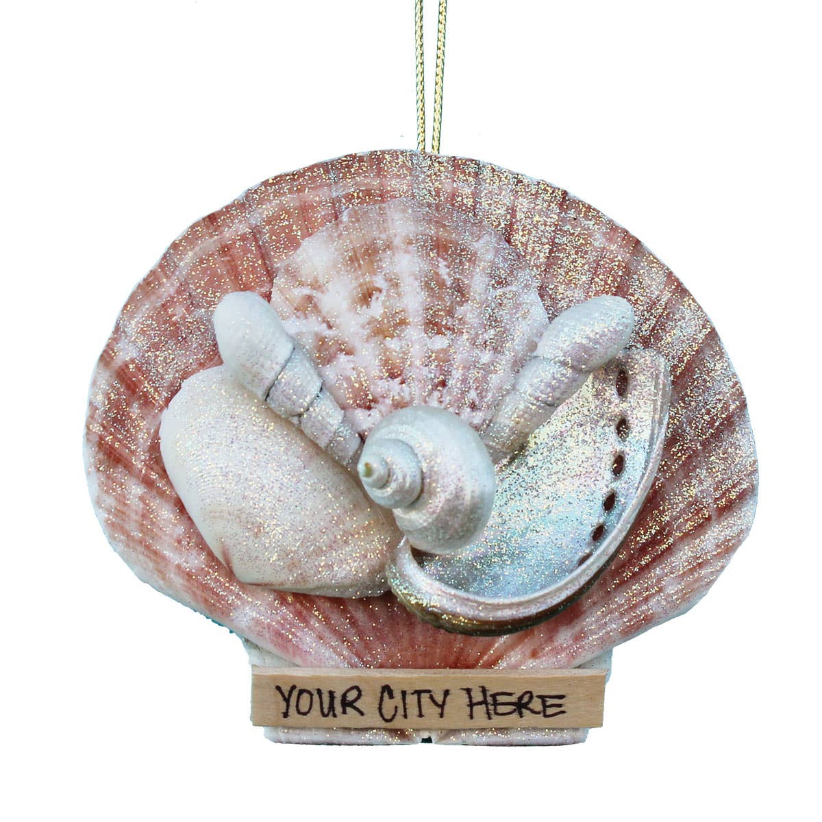 San Diego Irish Flat Seashell Collage Ornament