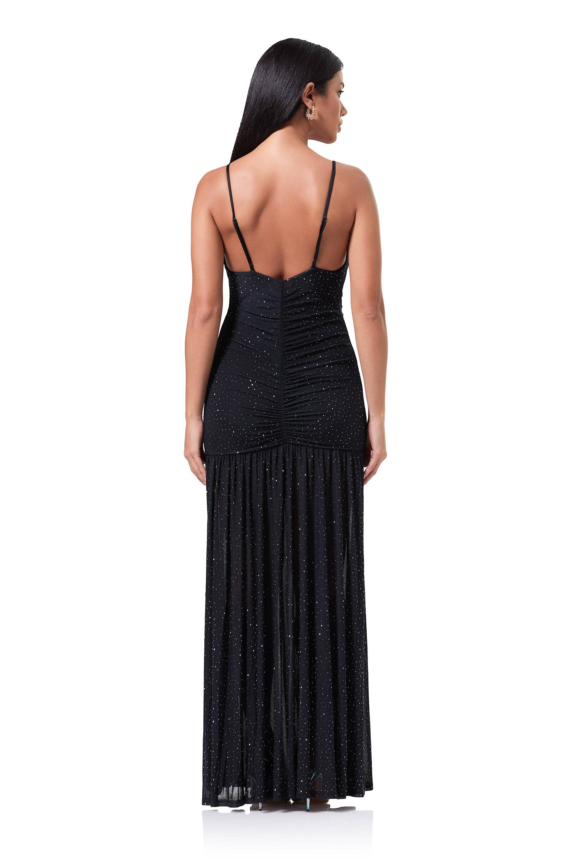 AFRM - Harlow Zebra Rhinestone Dress - Noir
