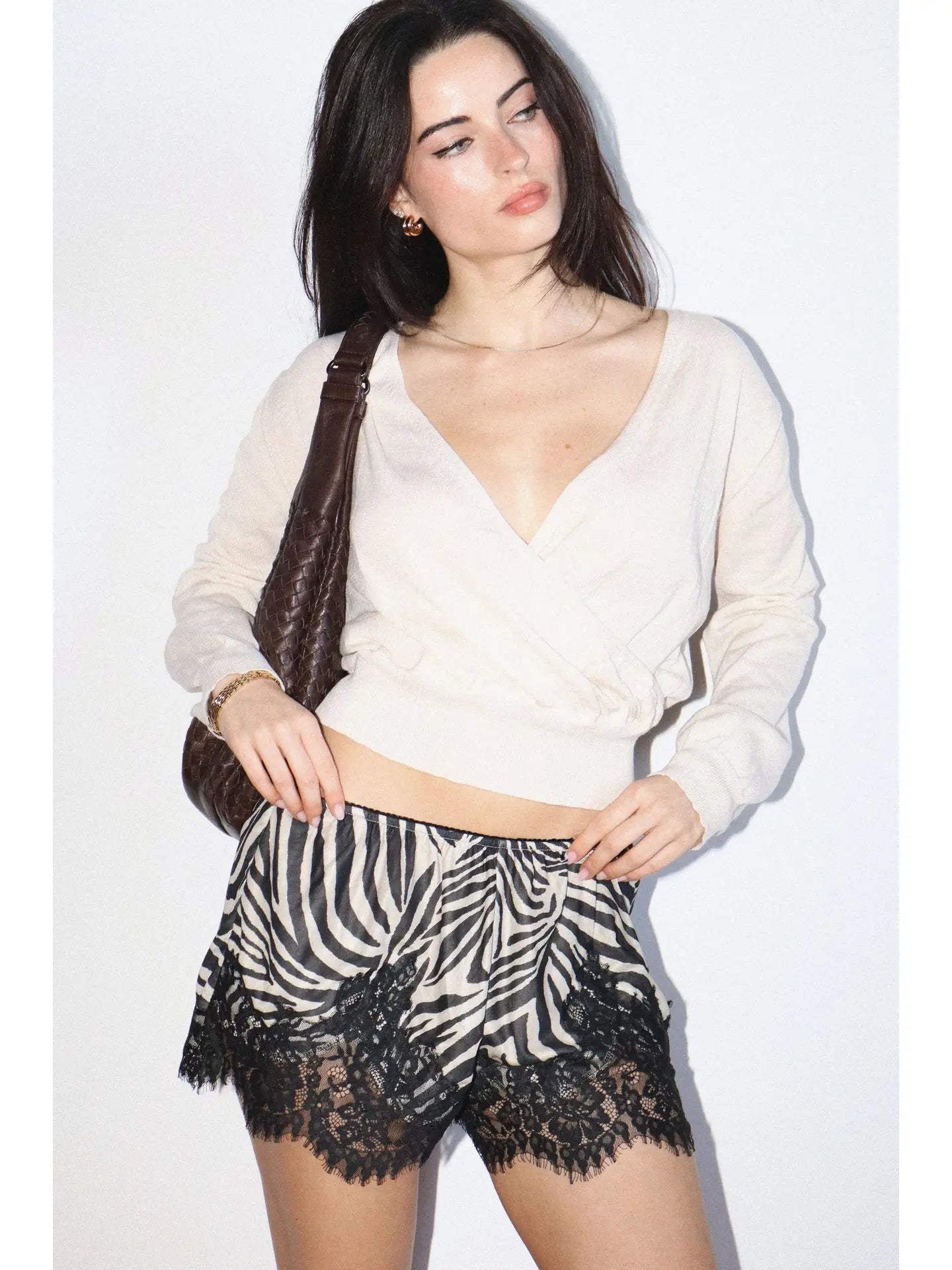 Zebra Print Lace Trim Short