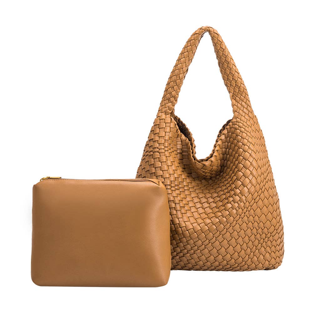 Melie Bianco - Johanna Camel Large Recycled Vegan Shoulder Bag