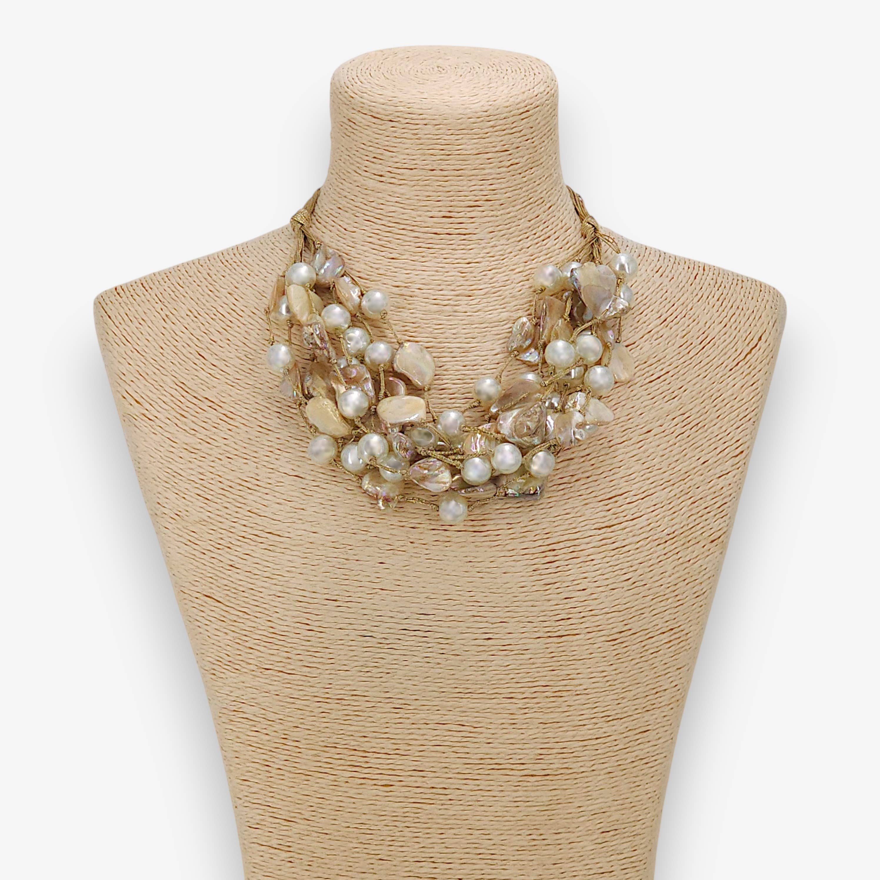Bijoux Envie Chunky Shell & Pearl Necklace | Handmade