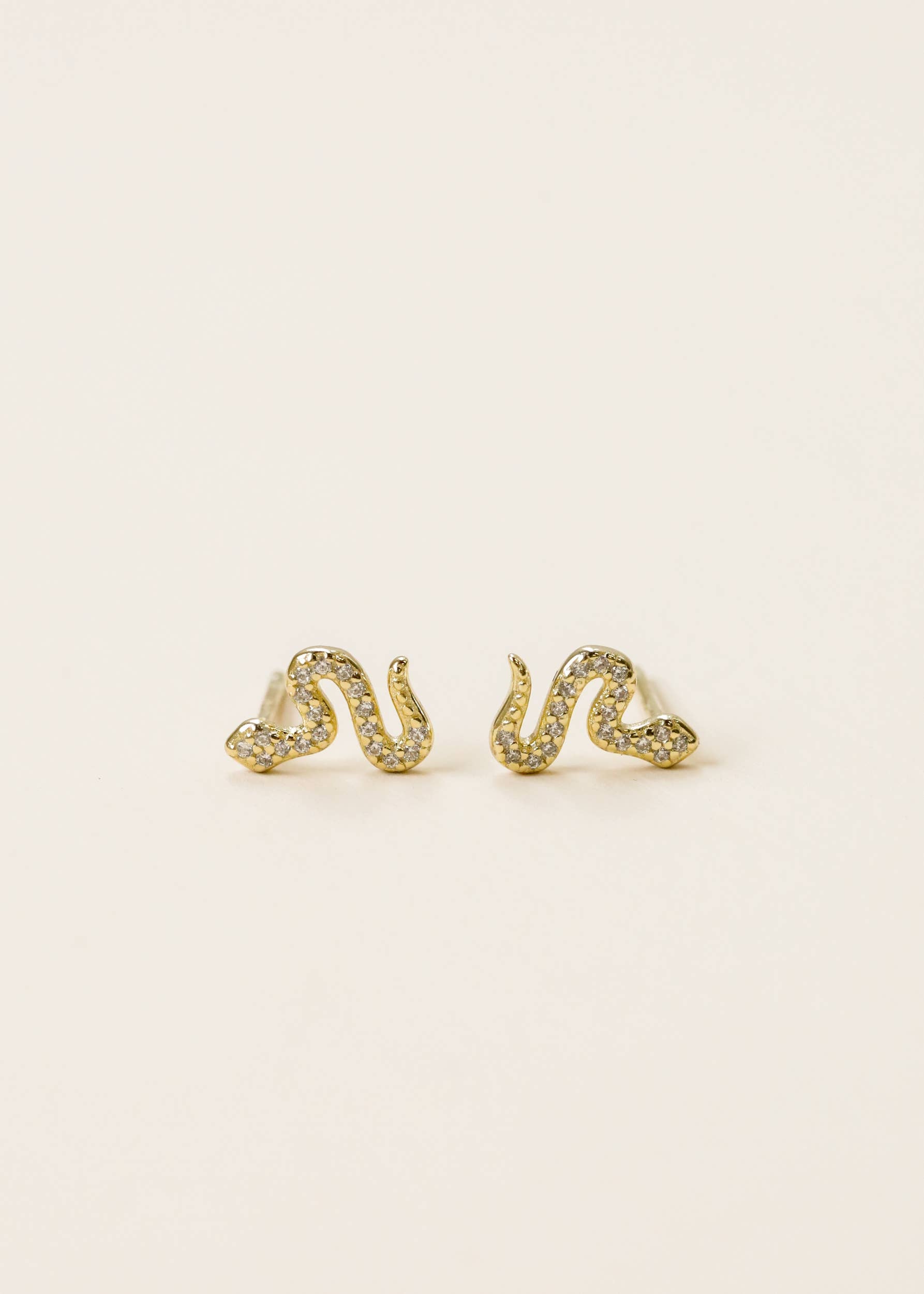 JaxKelly - Pave Stud - Snake - Gold Earrings