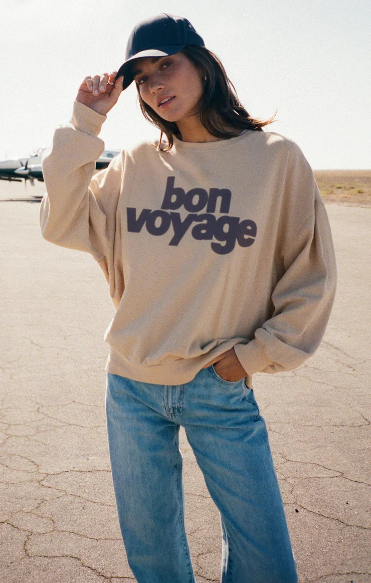 ★SATUR★Bon Voyage Artwork Logo Crew Neck Half Knit SATUR】 (W) BON VOYAGE ARTWORK LOGO CREW NECK HALF KNIT