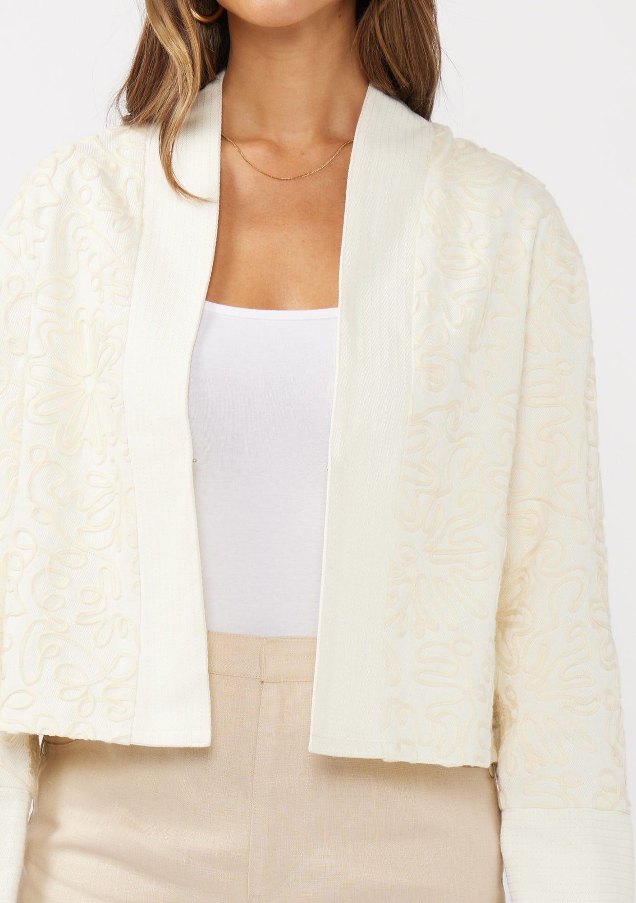 Floral Soutache Canvas Jacket