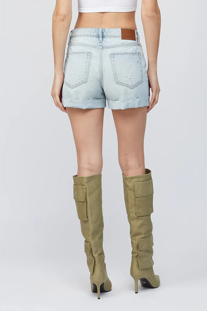 Sofie CROSSOVER WAISTBAND MOM SHORTS